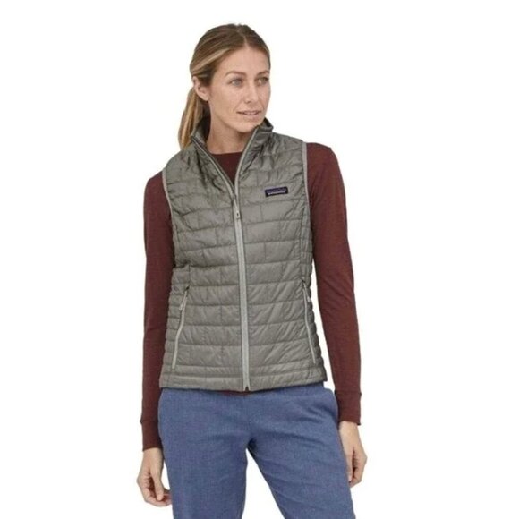Patagonia Gray Nano Puff Vest Puffer Vest XS *Google Logo - Picture 1 of 7